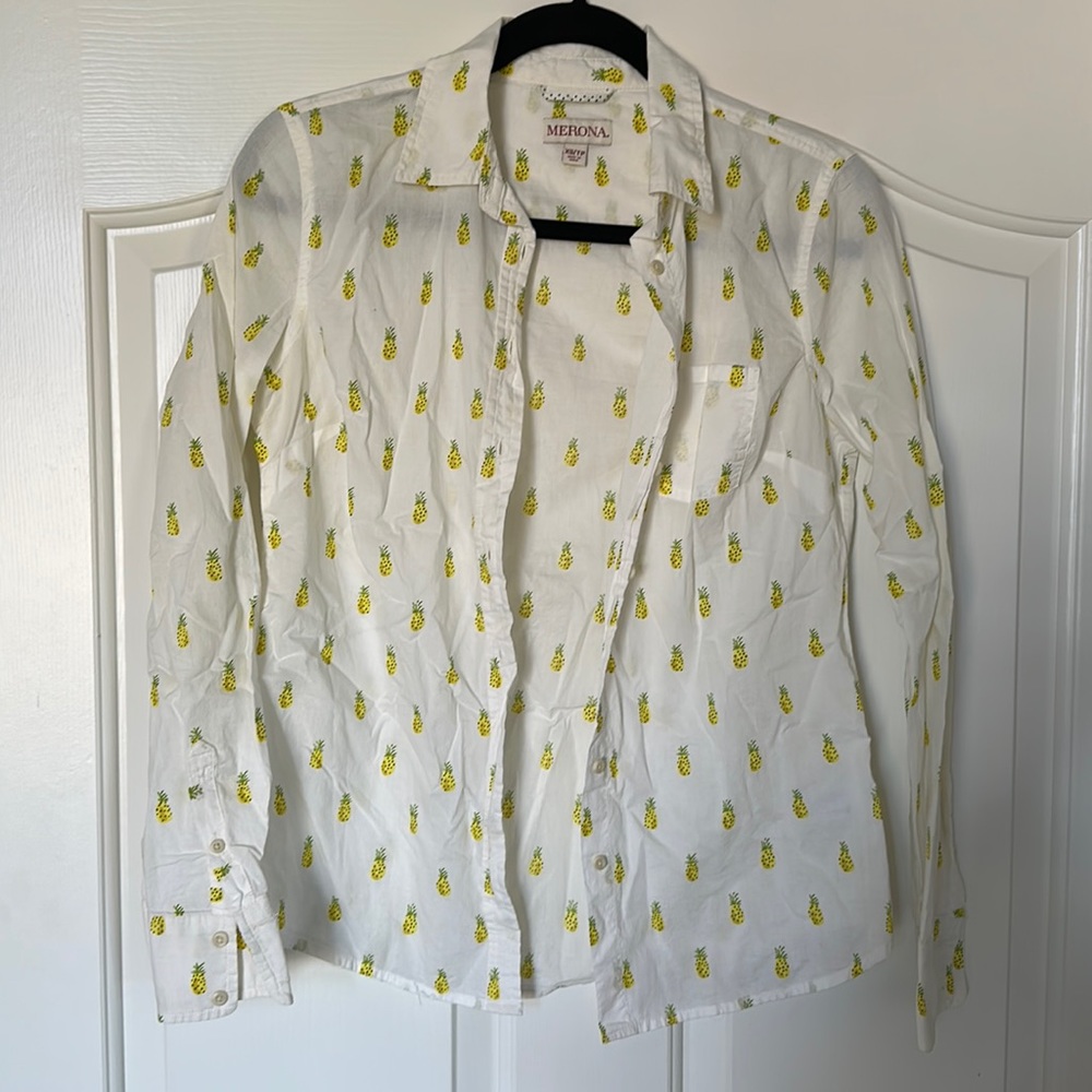 Merona pineapple long sleeve button down